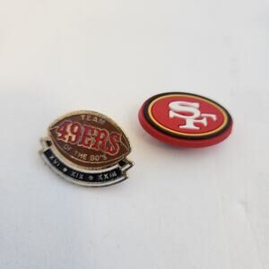 Vintage 49ers pin and croc charm